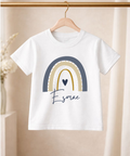 Personalised children's navy rainbow t-shirt or sweatshirt custom kids apparel
