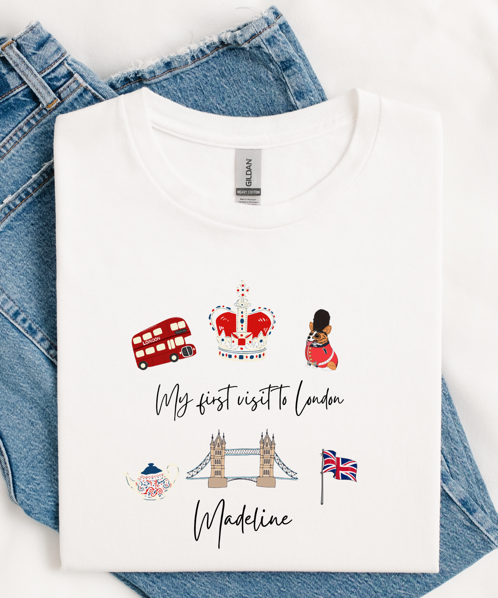 Personalised my first visit to London kids t-shirt custom children's travel tee