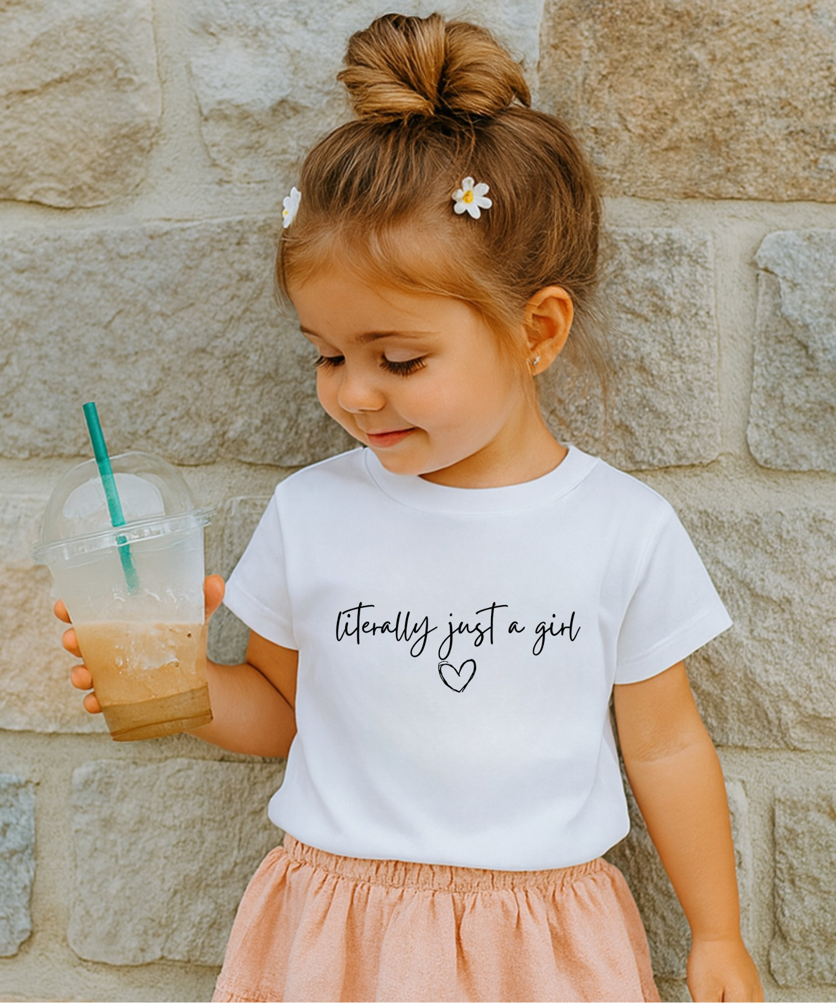 Literally just a girl kids t-shirt funny children's tee