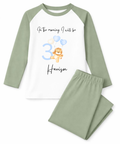 Personalised jungle lion birthday pyjamas for children custom kids birthday PJs