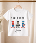 Personalised super hero t-shirt or sweatshirt for children custom kids superhero apparel