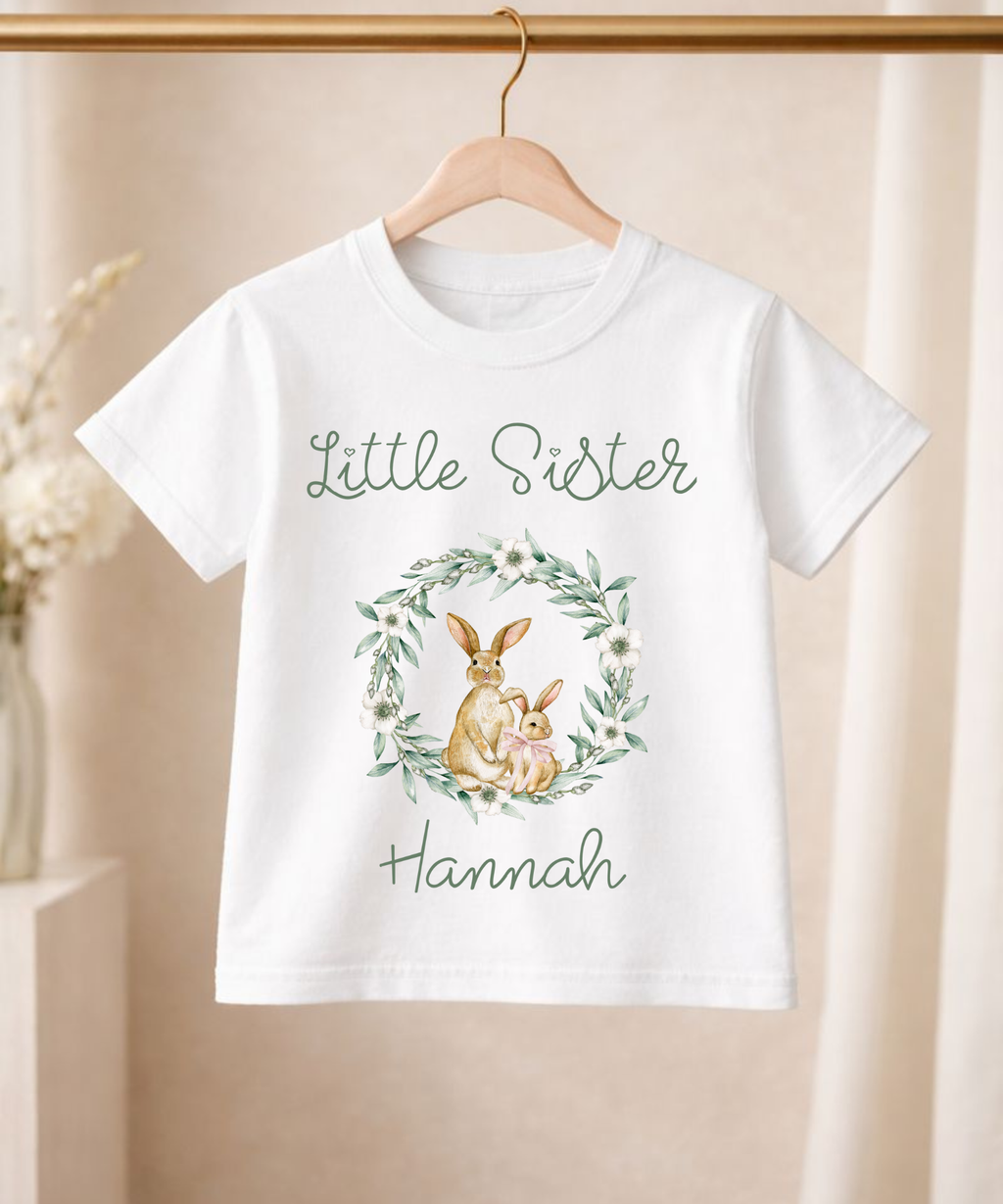 Big sister little sister matching bunny t-shirts sibling apparel