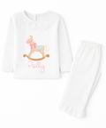 Personalised girls rocking horse frilled pyjamas custom children's PJs