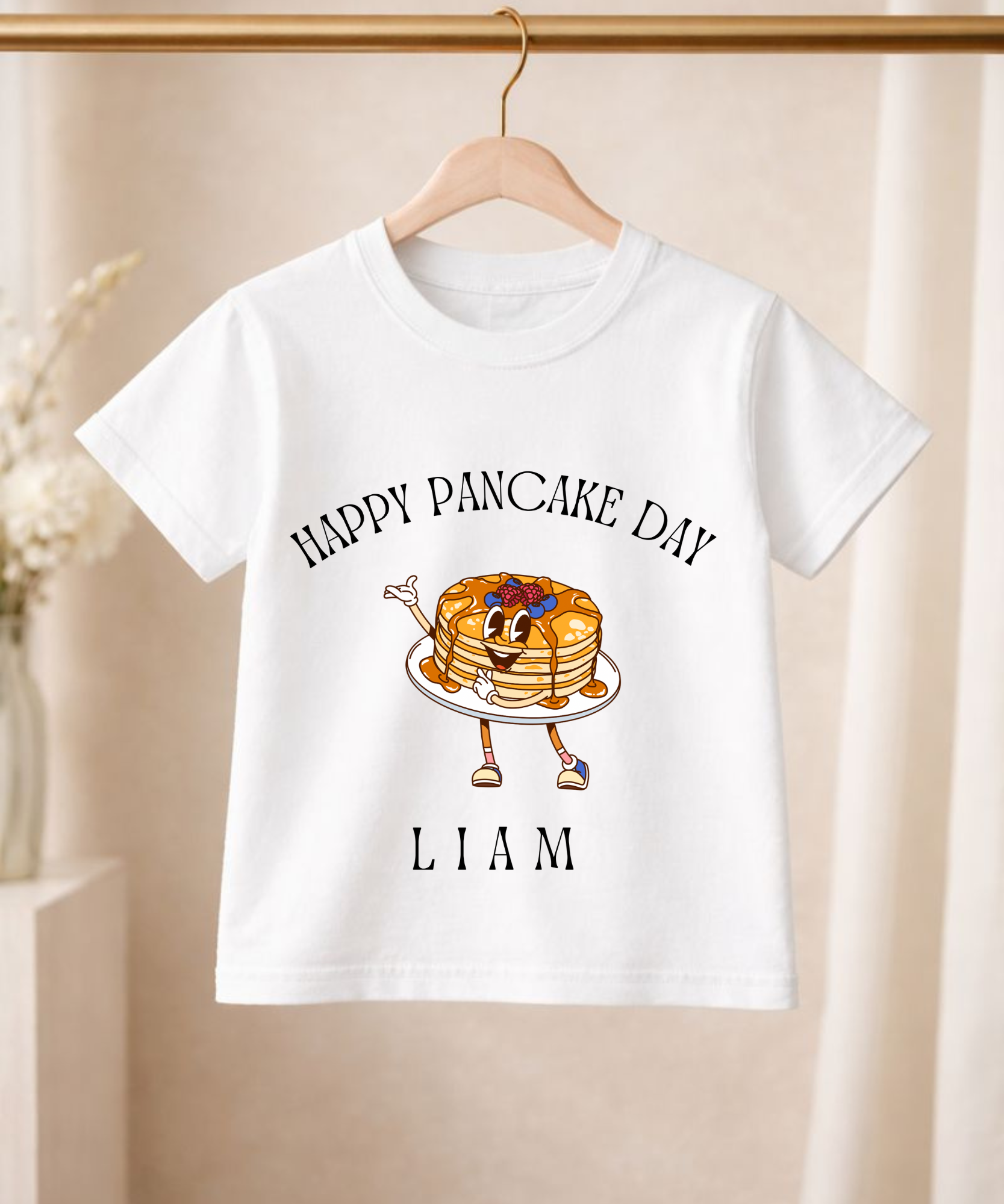 Children's personalised pancake day t-shirt or sweatshirt custom kids pancake day apparel