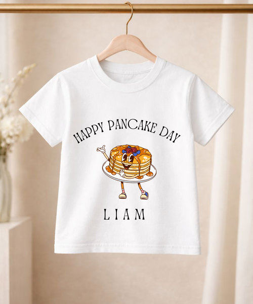 Children's personalised pancake day t-shirt or sweatshirt custom kids pancake day apparel