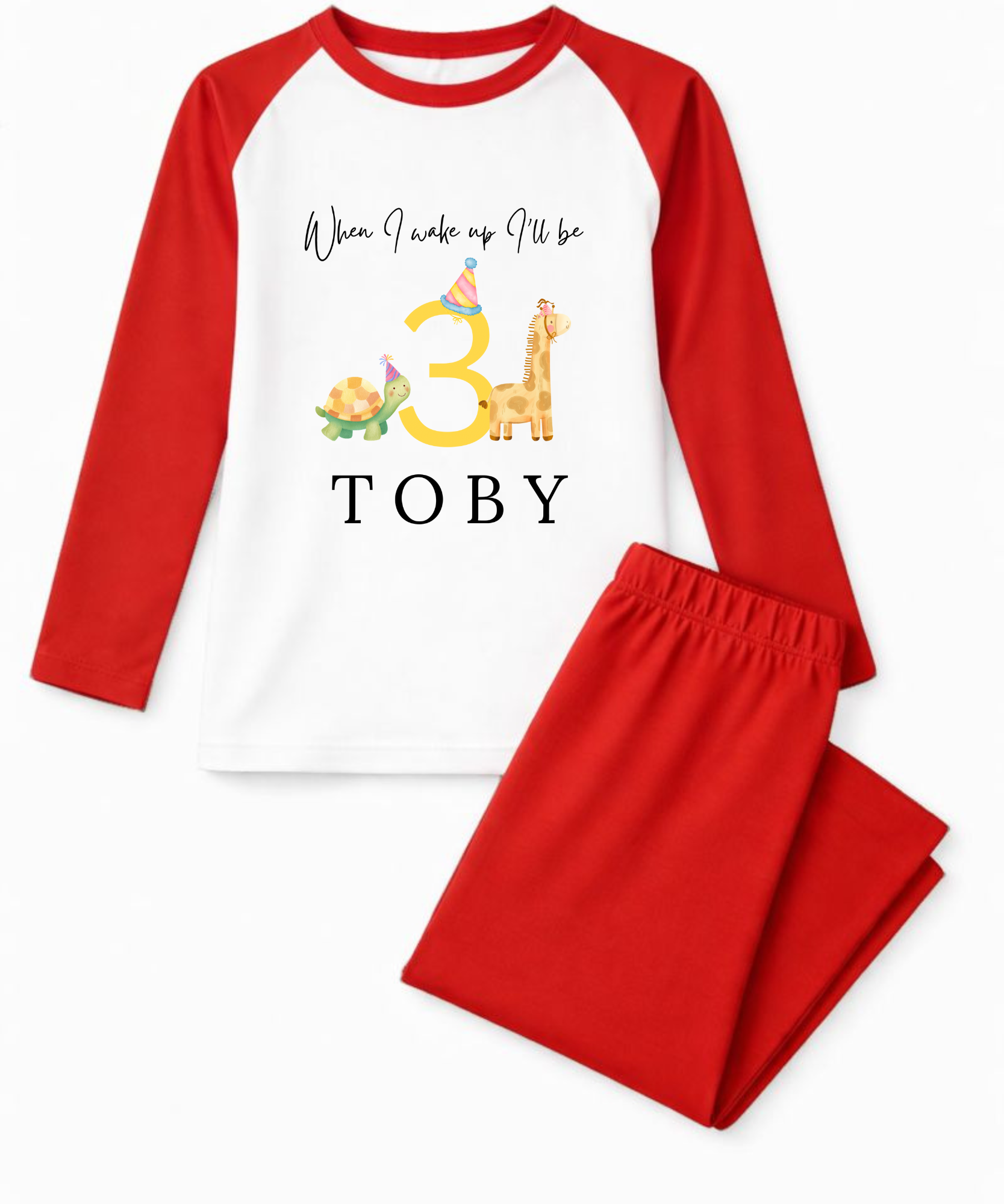 Personalised party animals pyjamas for children custom kids PJs